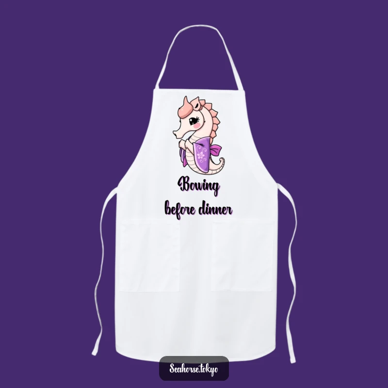 Funny Seahorse Kimono Apron - Elegant Chef's Accessory Gift