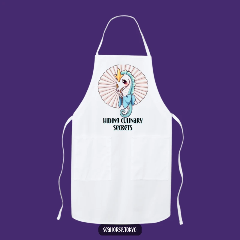 Funny Seahorse Fan Apron - Playful Kitchen Wear for Cheerful Cooks