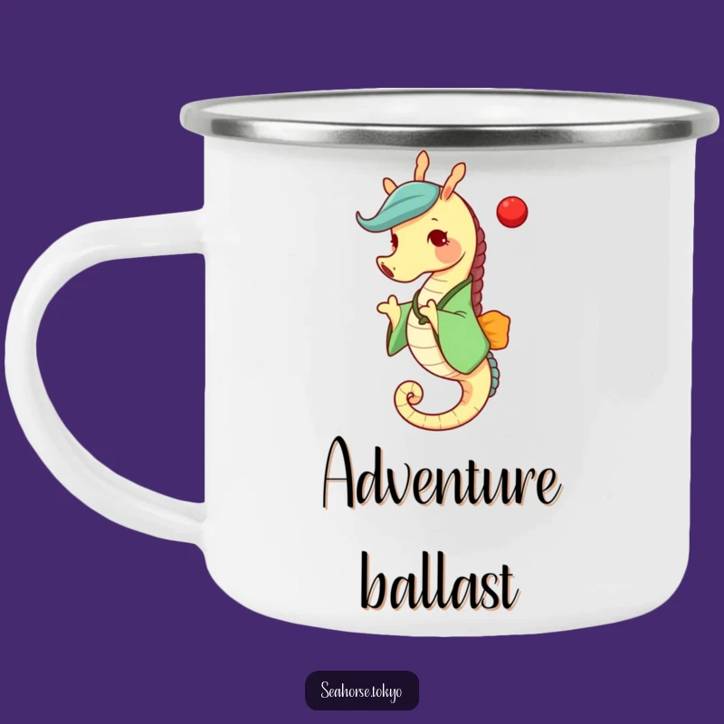 Funny Seahorse Kimono Enamel Mug - Outdoor Fun & Laughter Gift