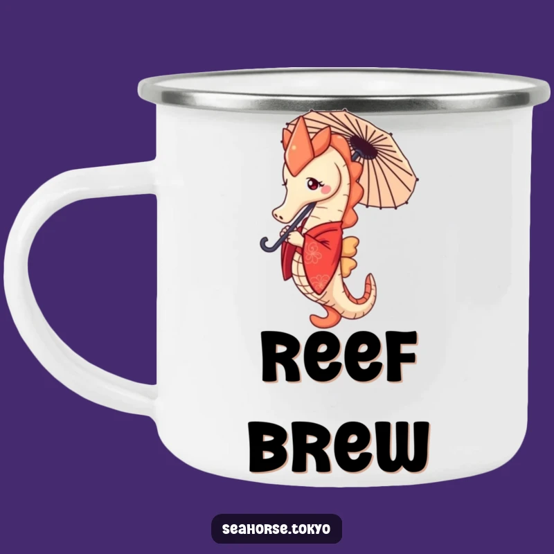 Funny Seahorse Kimono Camping Mug: Determined Adventures with a Touch of Class