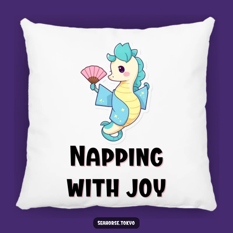 Funny Blue Kimono Seahorse Pillow: Comfort with a Cheerful Wave