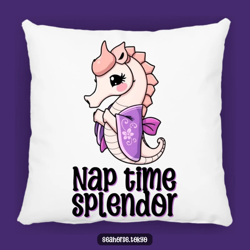 Funny Seahorse Kimono Pillow - Elegant Comfort & Humor Gift