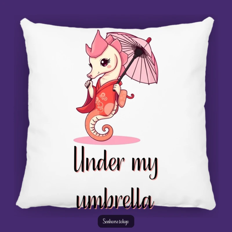 Funny Seahorse Kimono Pillow, a Cozy Gift Holding Umbrella Comfort