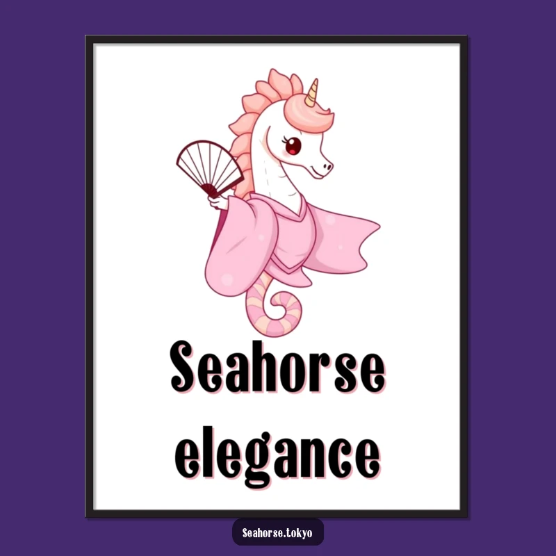 Cute Seahorse Kimono Digital Art - Elegant Printable for Artistic Home Decor
