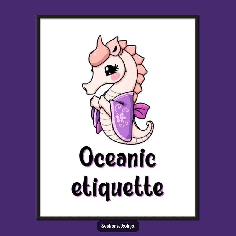 Funny Seahorse Kimono Digital Art - Instant Elegant Decor