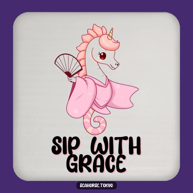 Elegant Seahorse Kimono Coaster Set - Protect Surfaces with Cute Style
