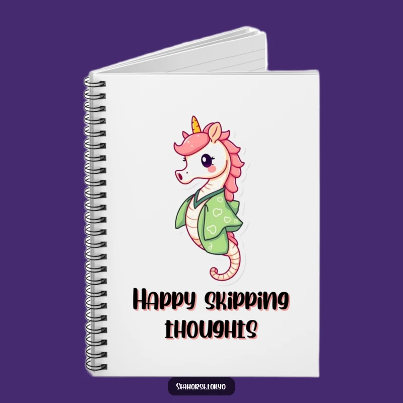 Funny Green Kimono Seahorse Notebook: Write with Delight