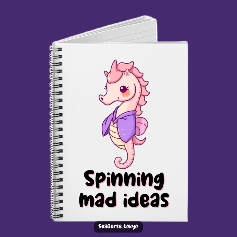 Funny Seahorse Kimono Notebook, a Journal Gift Spinning with Ideas