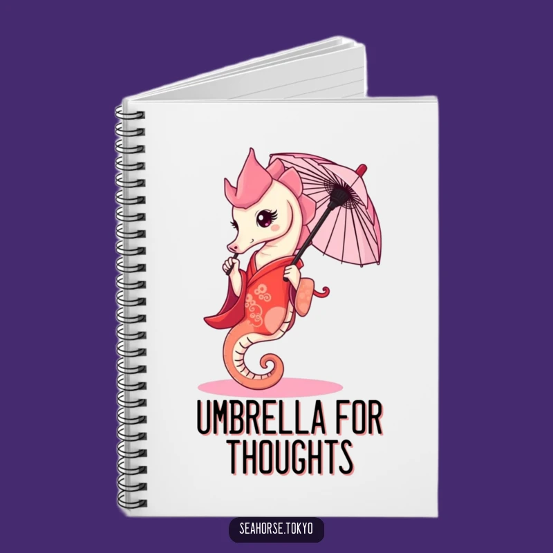 Funny Seahorse Kimono Notebook, a Journal Gift Holding Umbrella Ideas