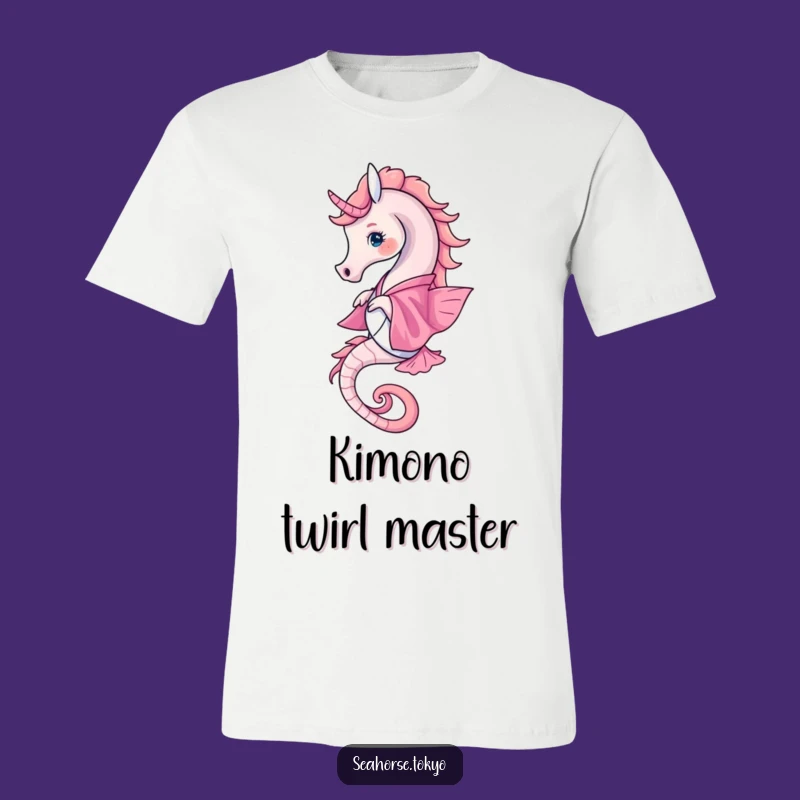 Funny Pink Kimono Seahorse T-Shirt: Dance Through Your Day