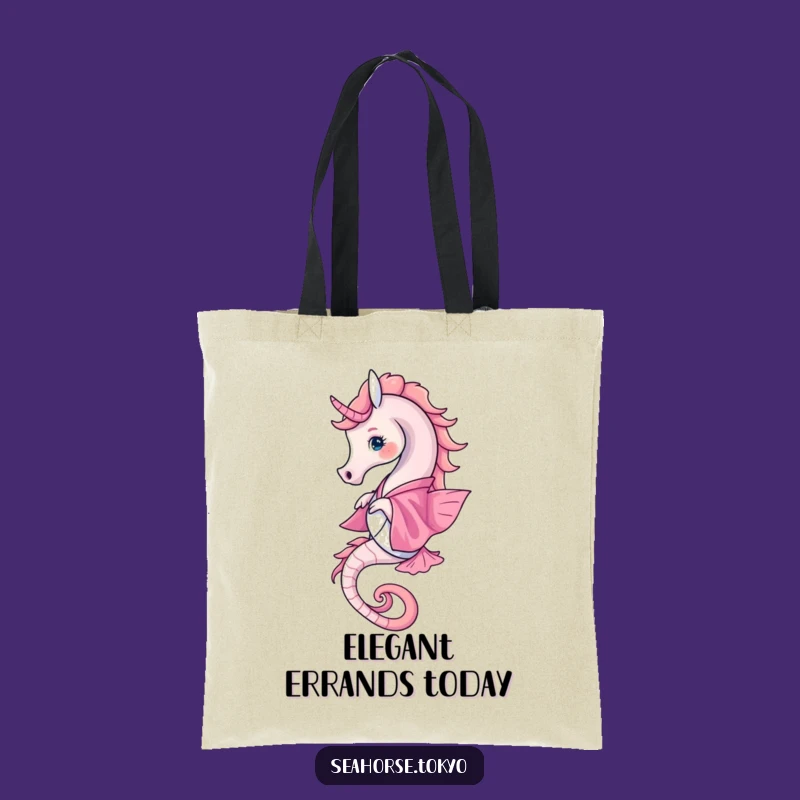 Funny Pink Kimono Seahorse Tote Bag: Carry Your Style Gracefully