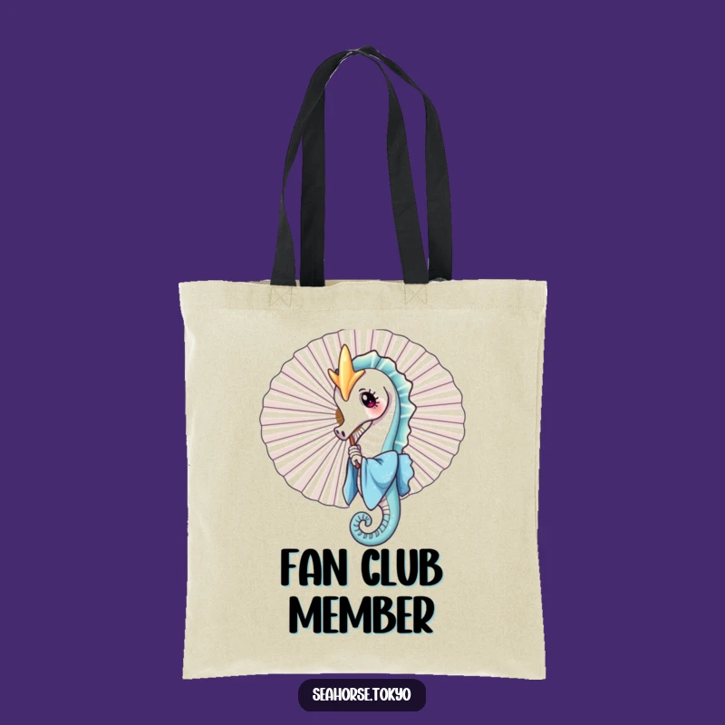 Playful Seahorse Fan Tote Bag - Funny & Chic Marine Accessory