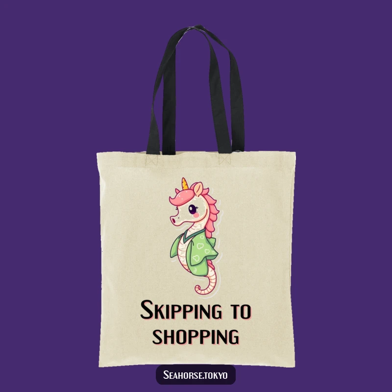 Funny Green Kimono Seahorse Tote Bag: Carry Your Delight